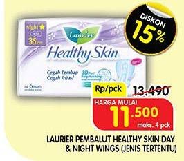 Promo Harga Laurier Healthy Skin Night Wing 35cm 6 pcs - Superindo