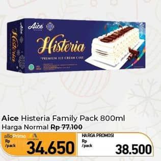 Promo Harga Aice Ice Cream Histeria Vanila Family 800 ml - Carrefour