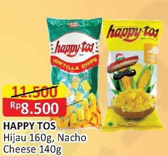Promo Harga HAPPY TOS Hijau 160g / Nacho Cheese 140g  - Alfamart