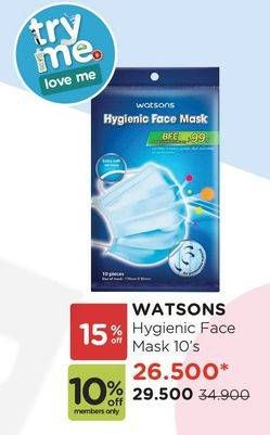 Promo Harga WATSONS Hygienic Face Mask 10 pcs - Watsons