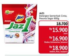 Promo Harga ATTACK Jaz1 Detergent Powder Pesona Segar, Semerbak Cinta 800 gr - Alfamidi
