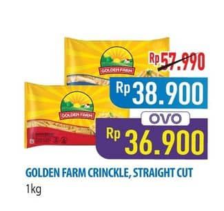 Promo Harga Golden Farm French Fries Crinkle, Straight 1000 gr - Hypermart