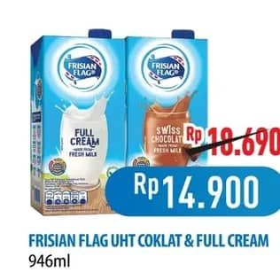 Promo Harga Frisian Flag Susu UHT Purefarm Swiss Chocolate, Full Cream 946 ml - Hypermart