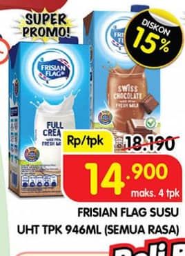 Promo Harga Frisian Flag Susu UHT Purefarm All Variants 946 ml - Superindo
