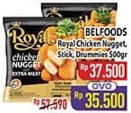 Promo Harga Belfoods Royal Nugget Chicken Nugget S, Chicken Nugget Stick, Chicken Nugget Drummies 500 gr - Hypermart