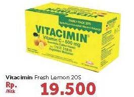 Promo Harga VITACIMIN Vitamin C - 500mg Sweetlets (Tablet Hisap) Lemon 20 pcs - Carrefour