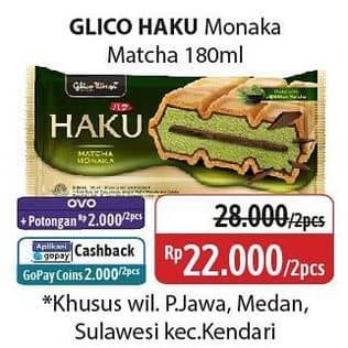 Promo Harga Glico Haku Matcha Monaka 180 ml - Alfamidi