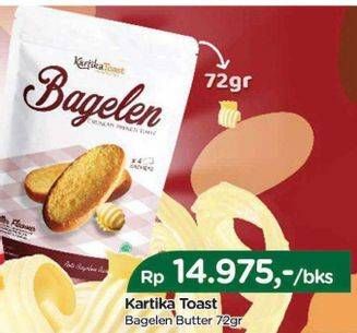 Promo Harga Kartika Toast Bagelen Special Butter 12 pcs - TIP TOP