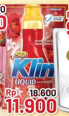 Promo Harga SO KLIN Liquid Detergent + Anti Bacterial Red Perfume Collection 750 ml - Alfamart