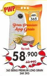 Promo Harga 365 Beras Premium Long Grain 5000 gr - Superindo