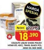 Promo Harga COLOLITE Liquid Shoe Polish Black, Mink 25 gr - Superindo