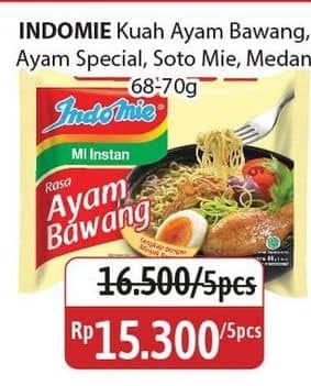 Promo Harga Indomie Mi Kuah Ayam Bawang, Ayam Spesial, Soto Mie, Soto Medan 69 gr - Alfamidi