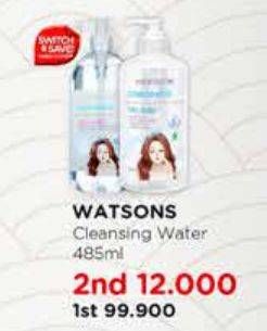 Promo Harga WATSONS Cleansing Water All Variants 485 ml - Watsons