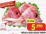 Promo Harga Kepala Ikan Kakap Merah per 100 gr - Superindo