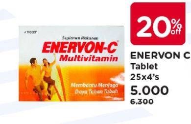 Promo Harga ENERVON-C Multivitamin Tablet 4 pcs - Watsons