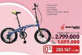 Promo Harga GENIO Folding Bike 20" F-211  - LotteMart