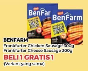 Promo Harga Benfarm Frankfurter Sausage Cheese, Chicken 300 gr - Yogya