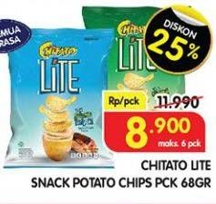 Promo Harga Chitato Lite Snack Potato Chips All Variants 68 gr - Superindo