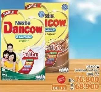 Promo Harga DANCOW FortiGro Susu Bubuk Full Cream, Instant, Instant Cokelat 800 gr - LotteMart