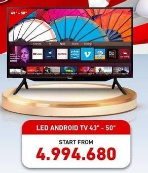 Promo Harga PANASONIC/ PHILIPS/ POLYTRON/ TOSHIBA/ SHARP LED Android TV 43" - 50"  - Electronic City