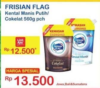 Promo Harga FRISIAN FLAG Susu Kental Manis Cokelat, Putih 560 gr - Indomaret