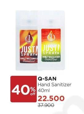 Promo Harga Q-SAN Just Spray Sanitizer 40 ml - Watsons