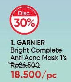Promo Harga Garnier Bright Complete Clear Up Anti-Acne Mask  - Guardian