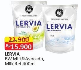 Promo Harga LERVIA Shower Cream Milk, Avocado 400 ml - Alfamart