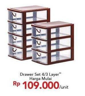 Promo Harga Drawer 4 Layer, 3 Layer  - Carrefour