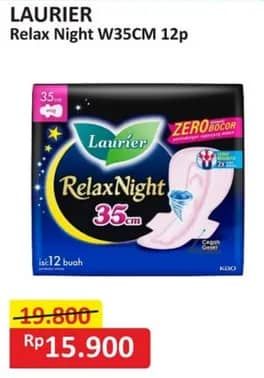 Promo Harga Laurier Relax Night 35cm 12 pcs - Alfamart