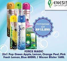 FORCE MAGIC Green Apple, Lemon, Orange, Pink Fresh, Blue 600ml/ Micron Blister 16ml