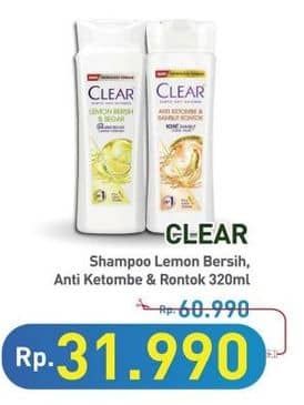 Promo Harga Clear Shampoo Lemon Fresh, Anti Hair Fall 320 ml - Hypermart