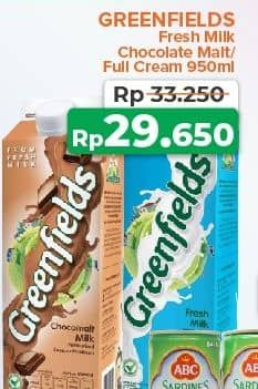 Promo Harga Greenfields Fresh Milk Choco Malt, Full Cream 1000 ml - Yogya