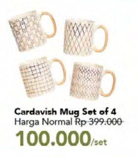 Promo Harga CARDAVISH Mug Set 4 pcs - Carrefour