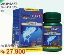 Promo Harga OM3HEART Fish Oil Omega 3 Mini 30 pcs - Indomaret