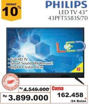 Promo Harga PHILIPS 43PFT5853S | Smart TV LED Full HD Ultra Ramping 43 inch  - Giant