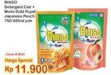 Promo Harga RINSO Liquid Detergent + Molto Royal Gold, + Molto Japanese Peach 750 ml - Indomaret