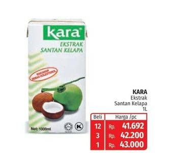 Promo Harga KARA Coconut Cream (Santan Kelapa) 1000 ml - Lotte Grosir