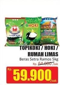 Promo Harga TOPI KOKI/HOKI/RUMAH LIMAS Beras Setra Ramos 5Kg  - Hari Hari