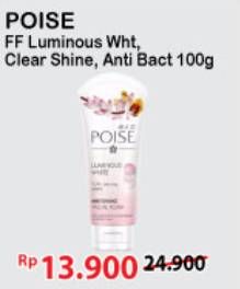 Promo Harga POISE Facial Foam Luminous White, Clear Shine, Anti Bacterial 100 ml - Alfamart