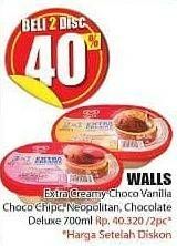 Promo Harga WALLS Ice Cream Chocolate Vanilla With Chocolate Chip, Neopolitana, Chocolate Deluxe per 2 pcs 700 ml - Hari Hari