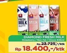 Promo Harga DIAMOND Fresh Milk Chocolate, Non Fat, Strawberry 946 ml - TIP TOP