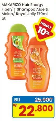 Promo Harga Makarizo Shampoo Aloe Melon, Royal Jelly, Kiwi 170 ml - Indomaret