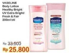 Promo Harga VASELINE Body Lotion Fresh Fair Cooling UV, UV Lightening 200 ml - Indomaret