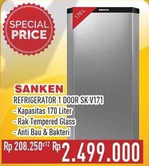 Promo Harga SANKEN SK-V171 | Kulkas 1 Pintu 190ltr  - Hypermart