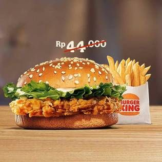 Promo Harga Blitz Chicken Cheese Burger + Fries  - Burger King