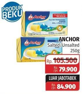 Promo Harga ANCHOR Butter Salted, Unsalted 250 gr - Lotte Grosir