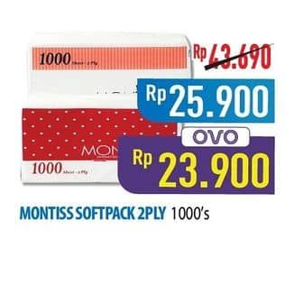 Promo Harga Montiss Facial Tissue 1000 sheet - Hypermart