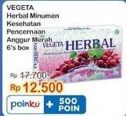 Promo Harga VEGETA Minuman Herbal Anggur 6 pcs - Indomaret