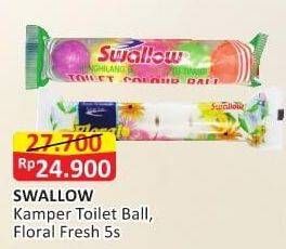 Promo Harga Swallow Naphthalene Floral Fresh S-10133, Toilet Colour Ball S-108, Toilet Colour Ball S-109, Toilet Colour Ball S-110 5 pcs - Alfamart